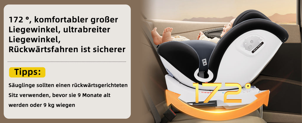 AP03 KL005 Child Seat Baby Car Seat 360° Rotatable ISOFIX ECE,0-12 years /9-36 kg/5-point belt/40-150cm