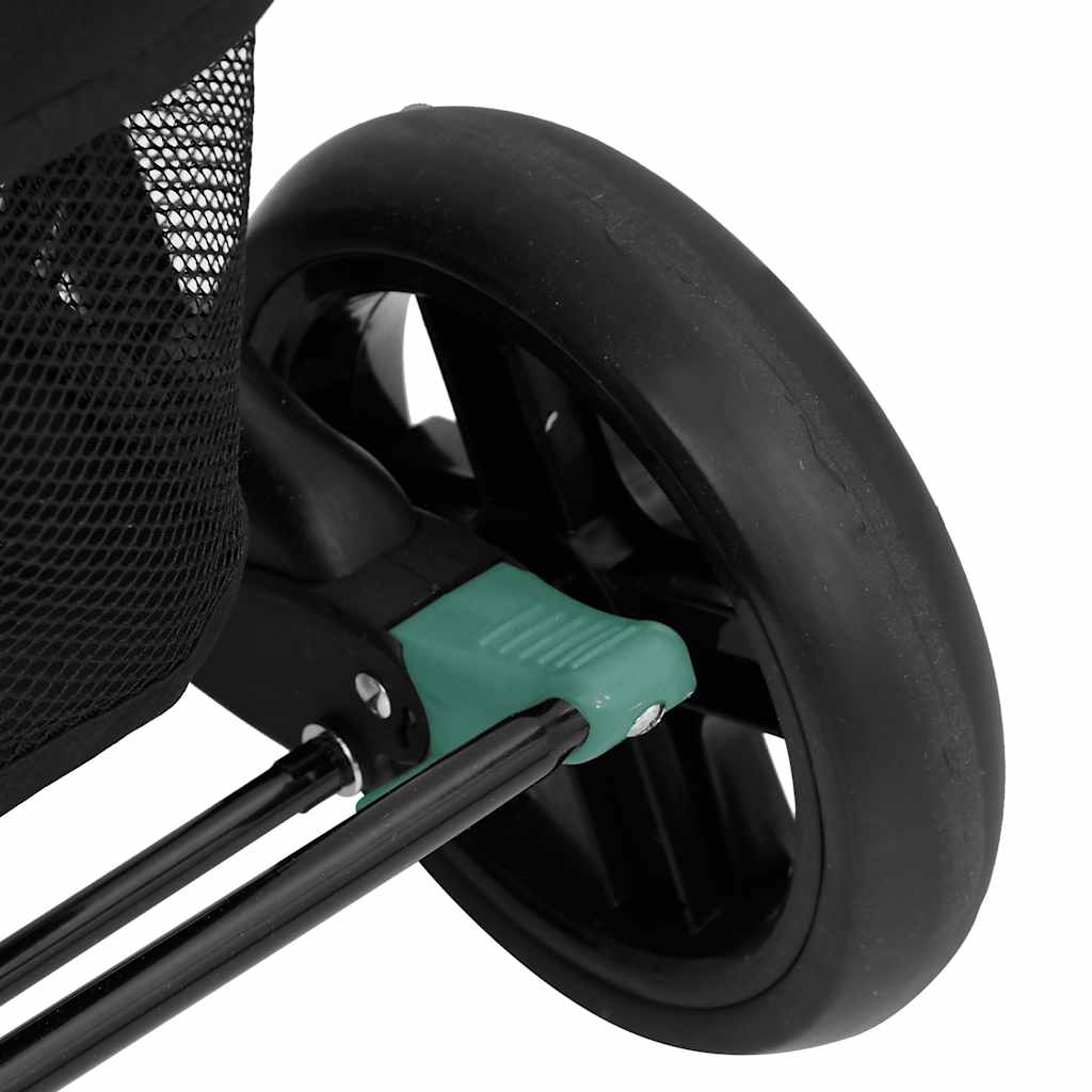 Steel Green Double Stroller 80 x 96 x 104 cm Lightweight Foldable Safe Design Pushchair Compact Travel