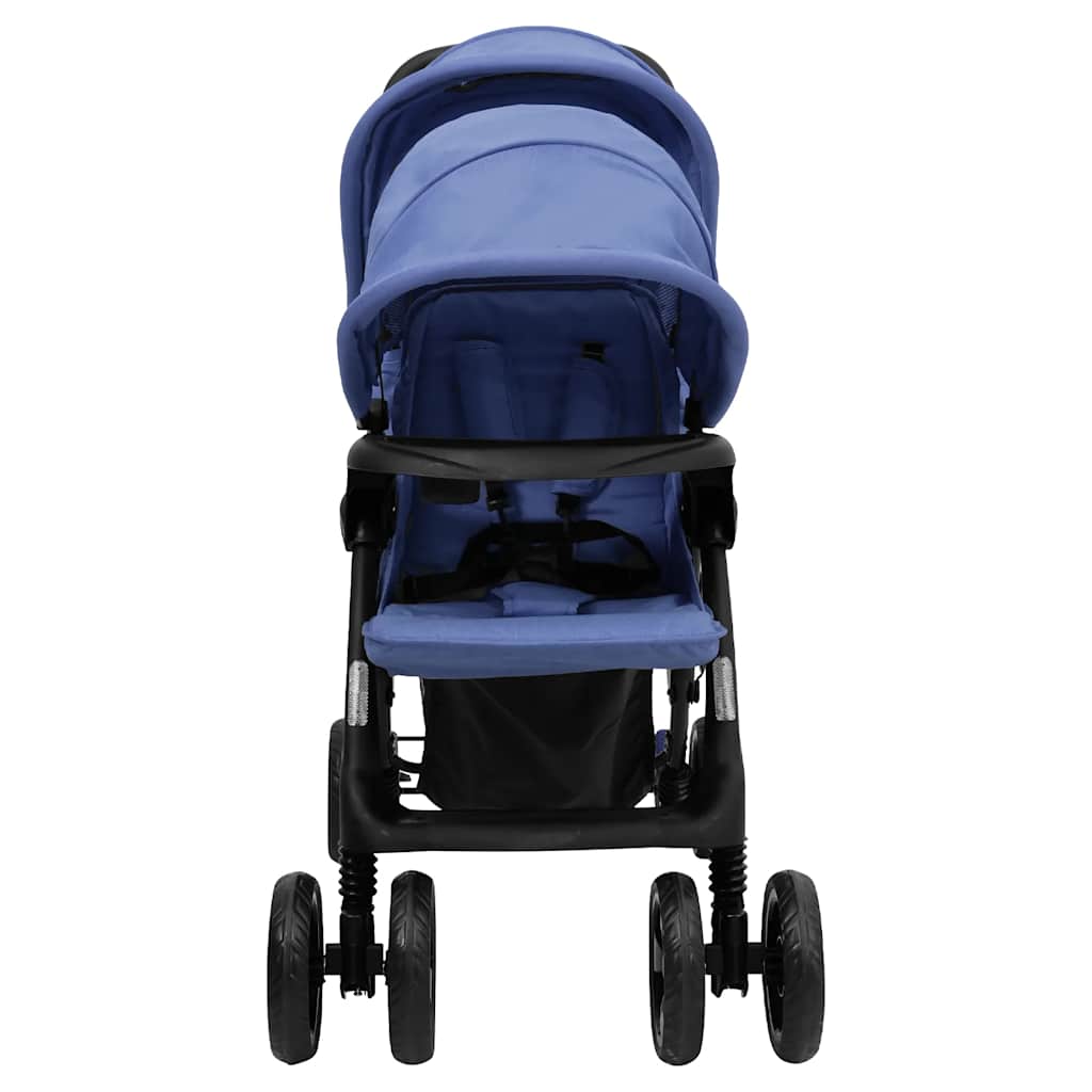 Double Stroller Taupe Steel 122.5 x 53.5 x 111 cm Lightweight Foldable Safe Design Pushchair Compact Travel