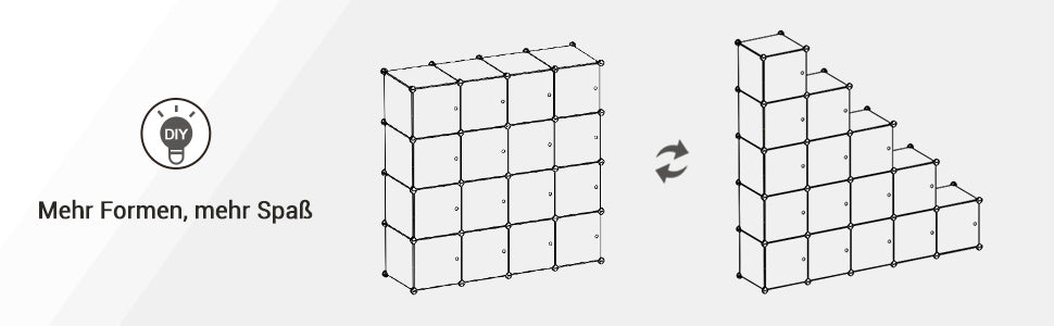 SONGMICS 15 Dice Shelving System storage s wardrobe for Children Plastic shoe rack Multipurpose shoes Play Toy