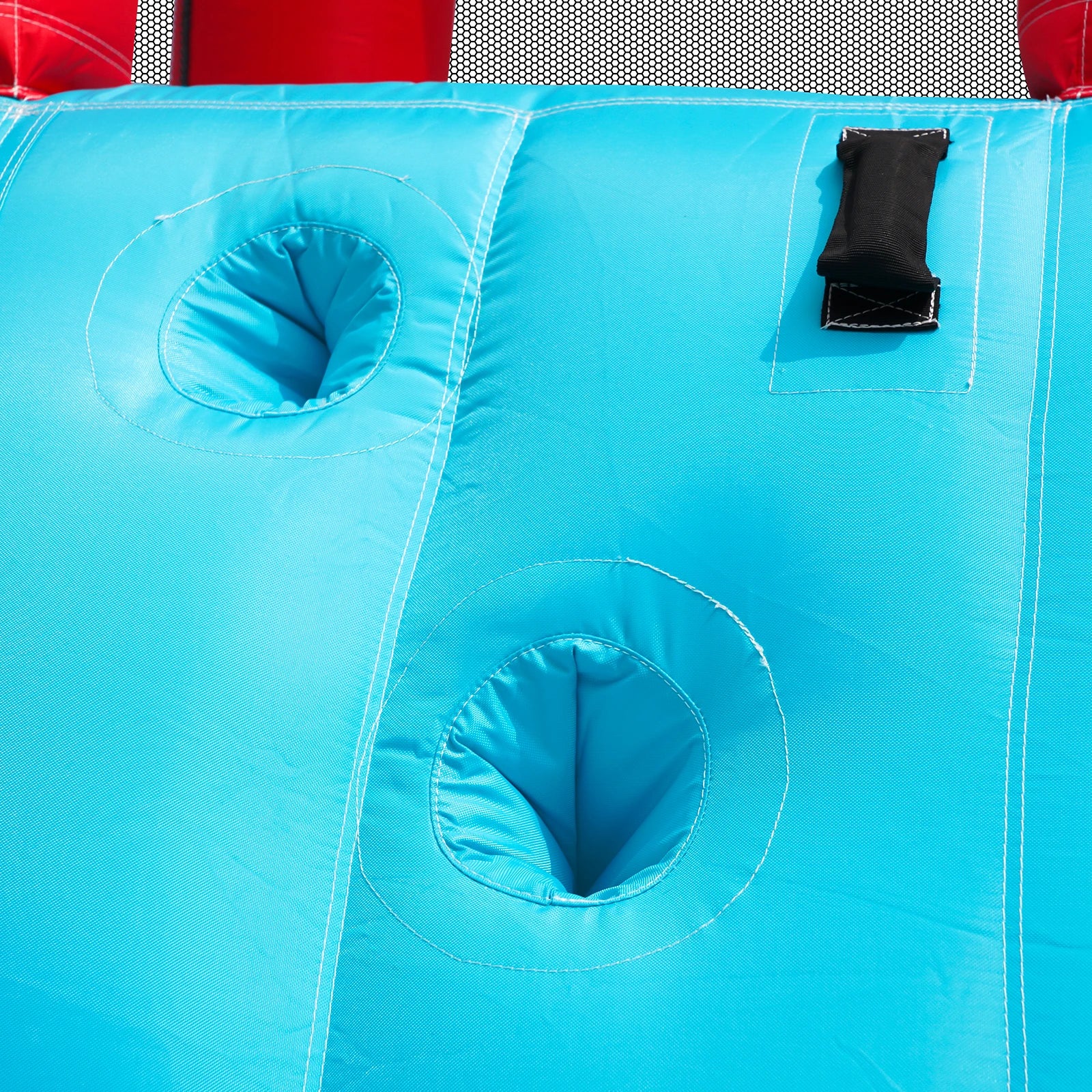 Bouncy castle with blower, slide, trampoline, climbing wall, throwing Wall & basketball hoop-usable all year round, incl. 450W Blower