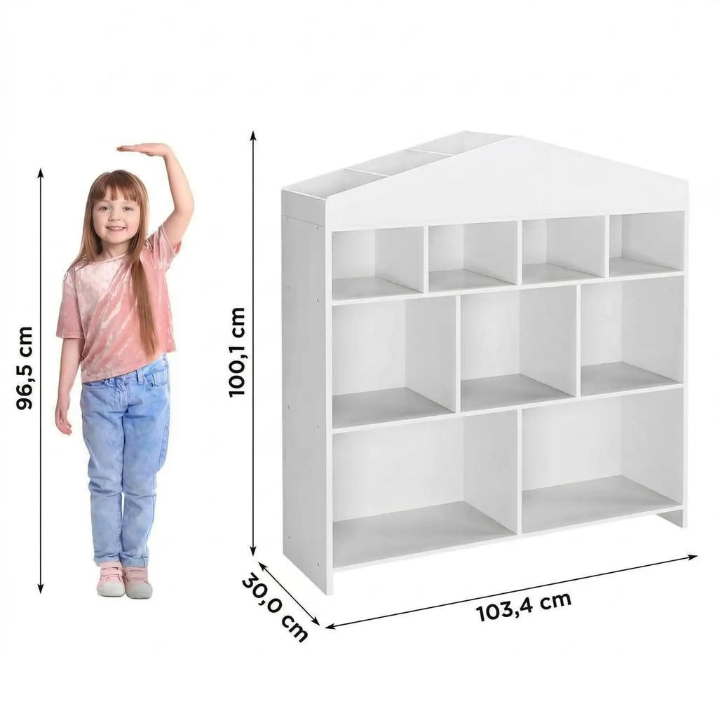 Multiple-Level Kids Bookcase, Wooden Standing Bookshelf With Anti-Tilt Device For Bedroom Kindergarten