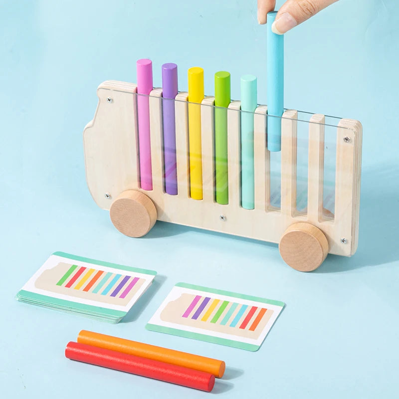Wooden Bus Color Matching Montessori Toy