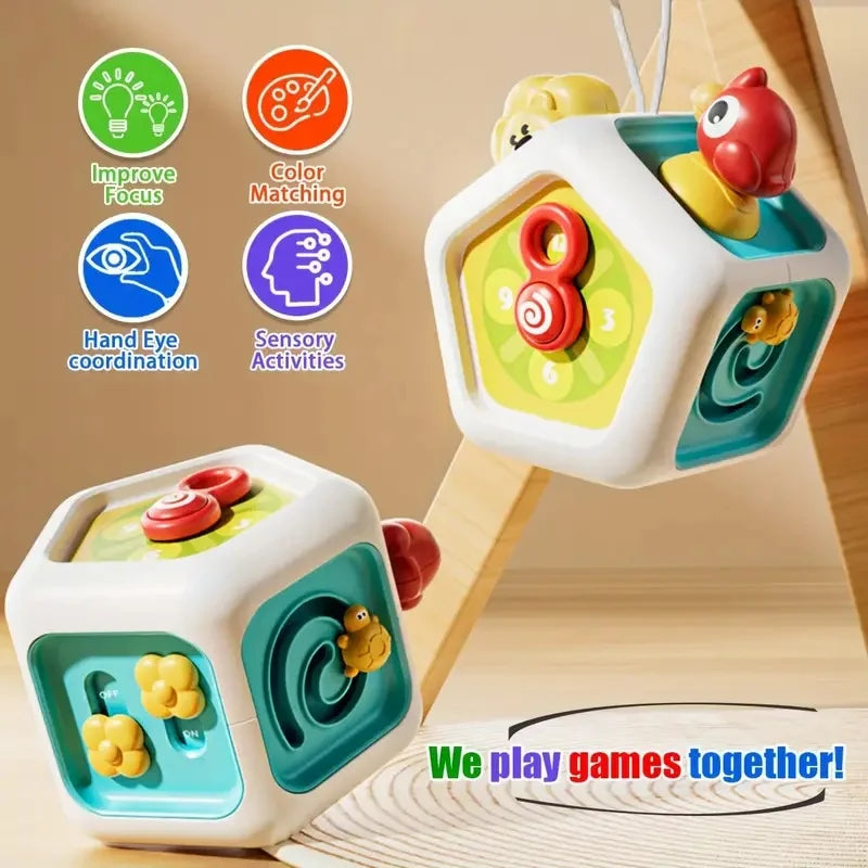 BizyKoady Busy Board Cube Montessori Toy - Ages 3-6