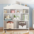 Multiple-Level Kids Bookcase, Wooden Standing Bookshelf With Anti-Tilt Device For Bedroom Kindergarten