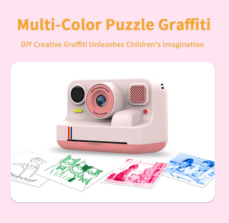 Blossom K12 Kids Camera 1080P Dual Selfie Instant Print Digital Camera for Children Camera Toddler Toys Gifts for 6-12 Year Old