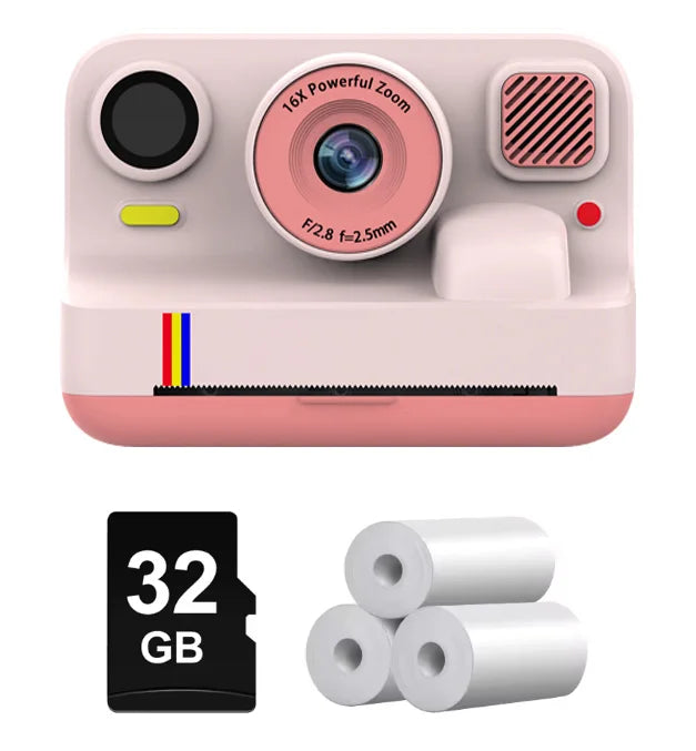 Blossom K12 Kids Camera 1080P Dual Selfie Instant Print Digital Camera for Children Camera Toddler Toys Gifts for 6-12 Year Old