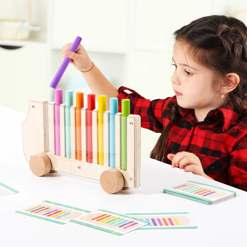 Wooden Bus Color Matching Montessori Toy