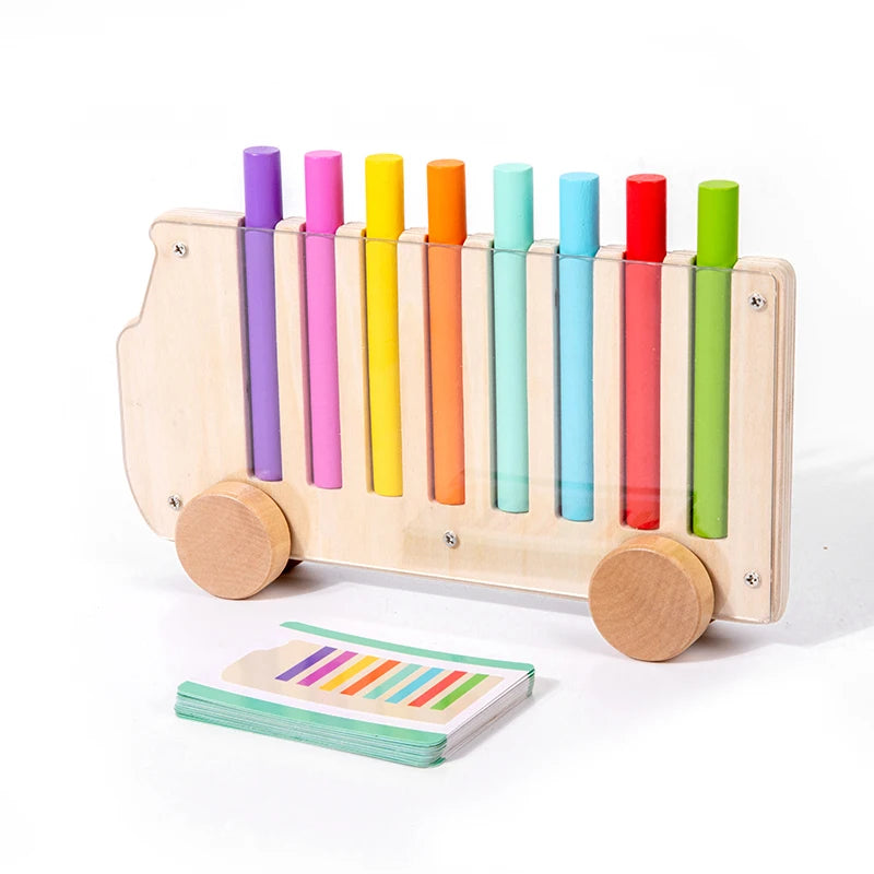 Wooden Bus Color Matching Montessori Toy