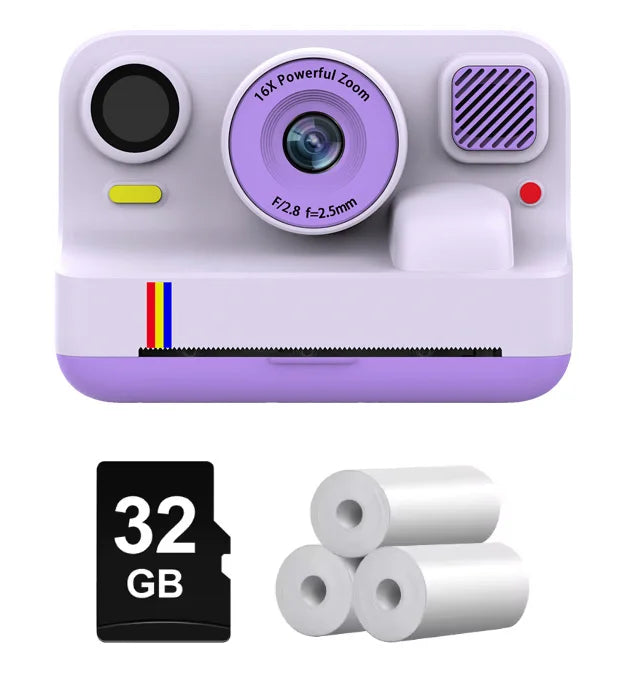 Blossom K12 Kids Camera 1080P Dual Selfie Instant Print Digital Camera for Children Camera Toddler Toys Gifts for 6-12 Year Old