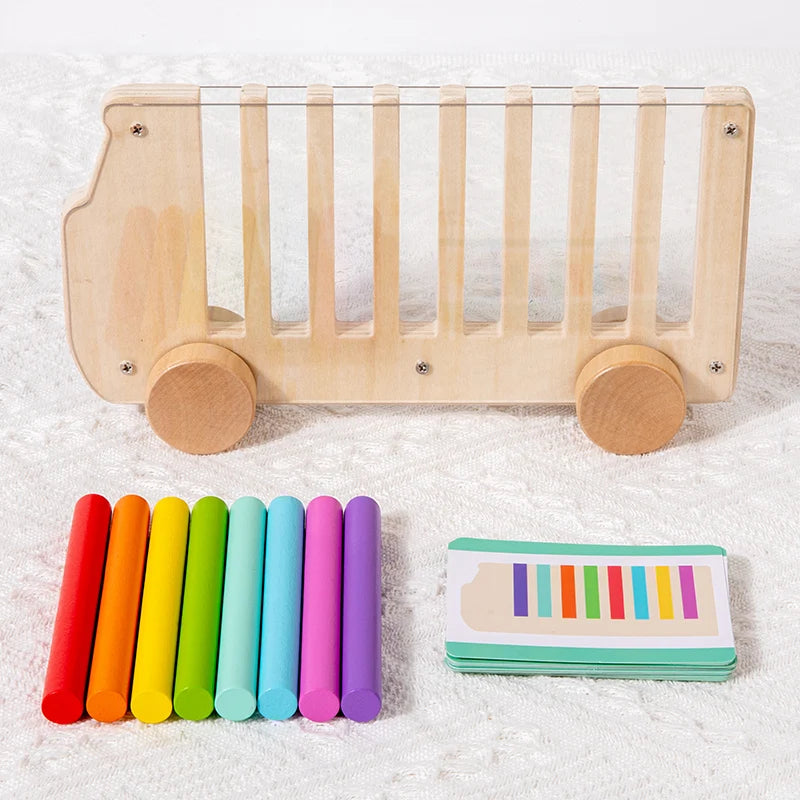 Wooden Bus Color Matching Montessori Toy