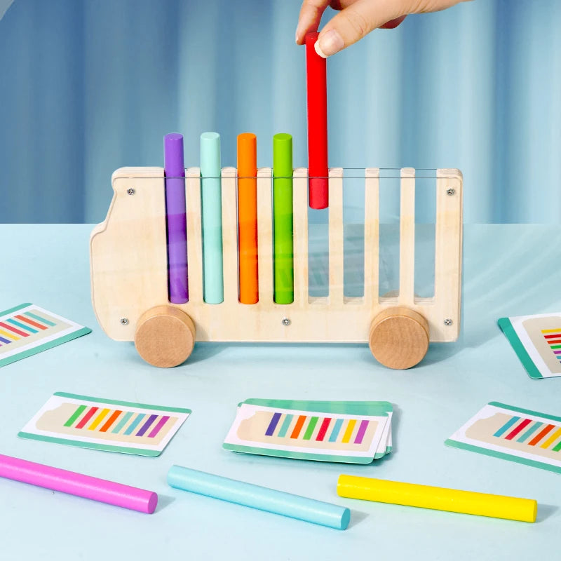 Wooden Bus Color Matching Montessori Toy