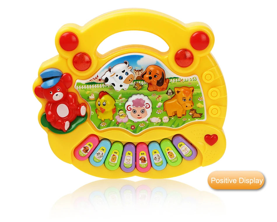 Baby Musical Piano Keyboard Toy with Animal Sounds and Lights