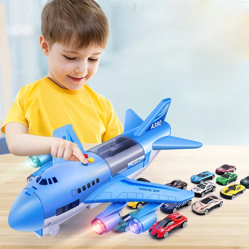 Simulation Track Inertia Airplane Music Stroy With Lighting Plane Passenger Plane Toy Diecasts Car Boy Educational Toy Kids Gift