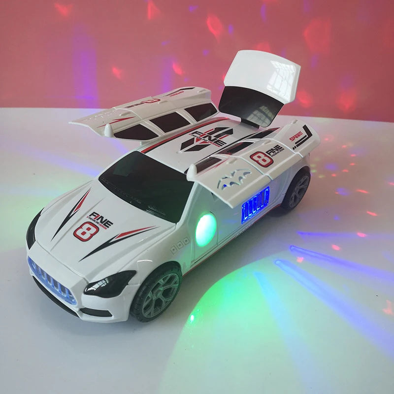 Electric dancing deformation rotating universal police car toy car boy toy child kid girl car Christmas birthday gift