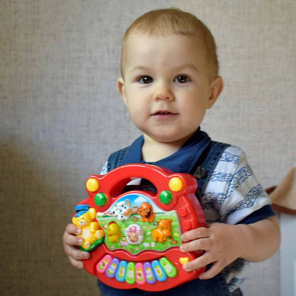 Baby Musical Piano Keyboard Toy with Animal Sounds and Lights