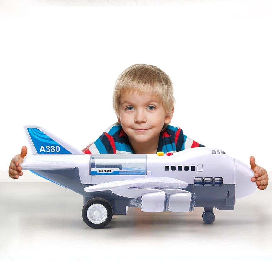 Simulation Track Inertia Airplane Music Stroy With Lighting Plane Passenger Plane Toy Diecasts Car Boy Educational Toy Kids Gift