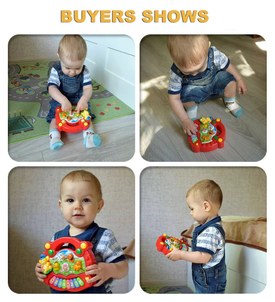 Baby Musical Piano Keyboard Toy with Animal Sounds and Lights