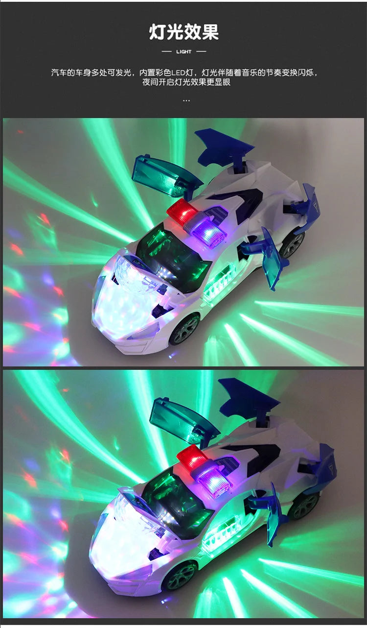 Electric dancing deformation rotating universal police car toy car boy toy child kid girl car Christmas birthday gift