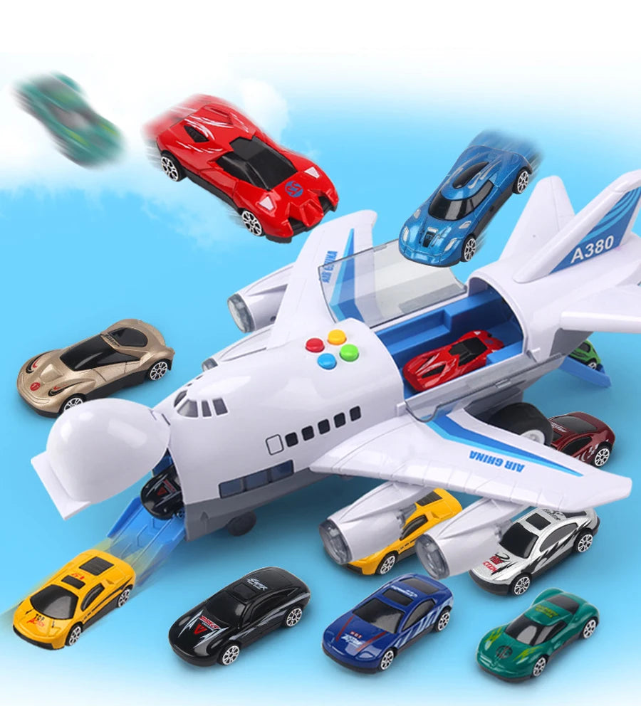 Simulation Track Inertia Airplane Music Stroy With Lighting Plane Passenger Plane Toy Diecasts Car Boy Educational Toy Kids Gift