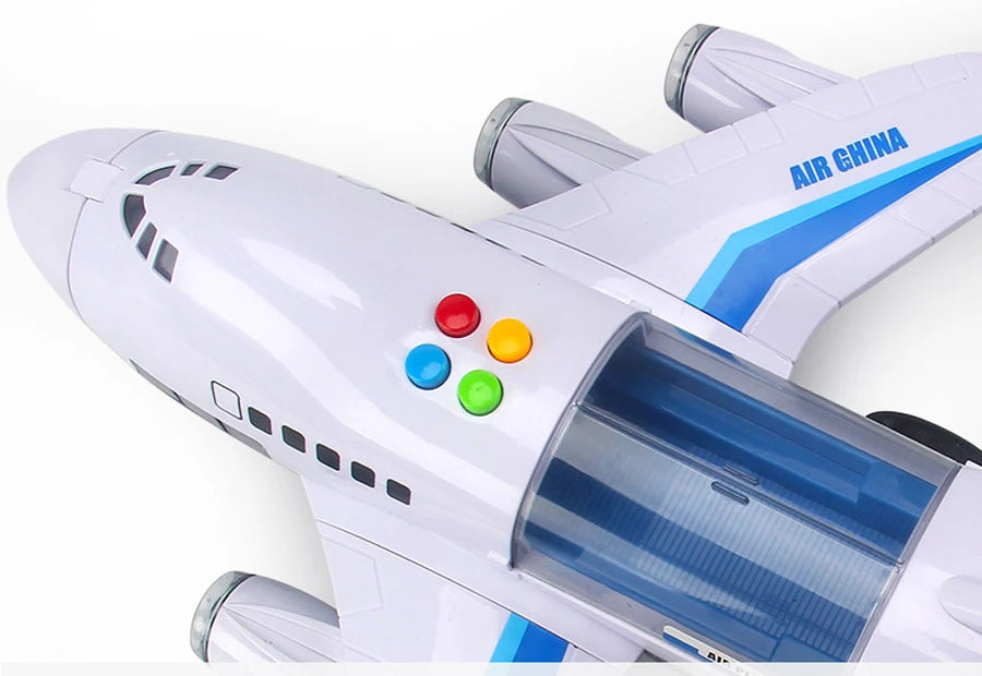 Simulation Track Inertia Airplane Music Stroy With Lighting Plane Passenger Plane Toy Diecasts Car Boy Educational Toy Kids Gift