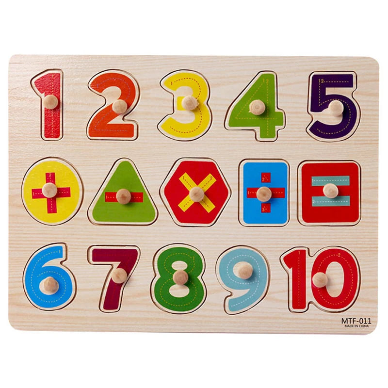 Montessori Wooden Puzzles Baby Educational Toys Hand Grab Boards Tangram Cartoon Animals Fruits 3D Puzzles for babies 2 3 years