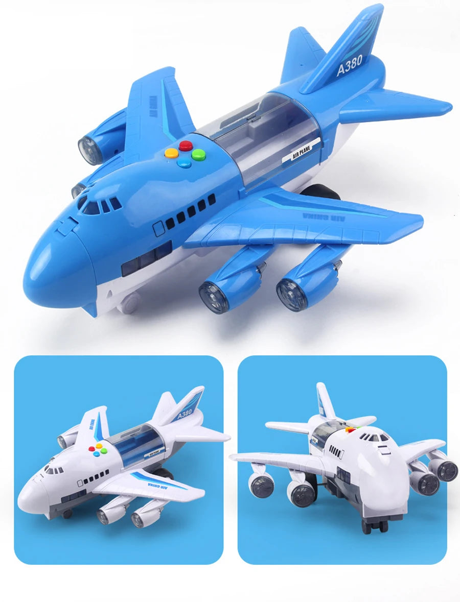 Simulation Track Inertia Airplane Music Stroy With Lighting Plane Passenger Plane Toy Diecasts Car Boy Educational Toy Kids Gift