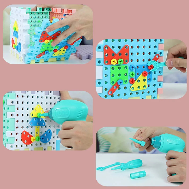 Battoom Kids Electric Drill and Screw Building Toy Set