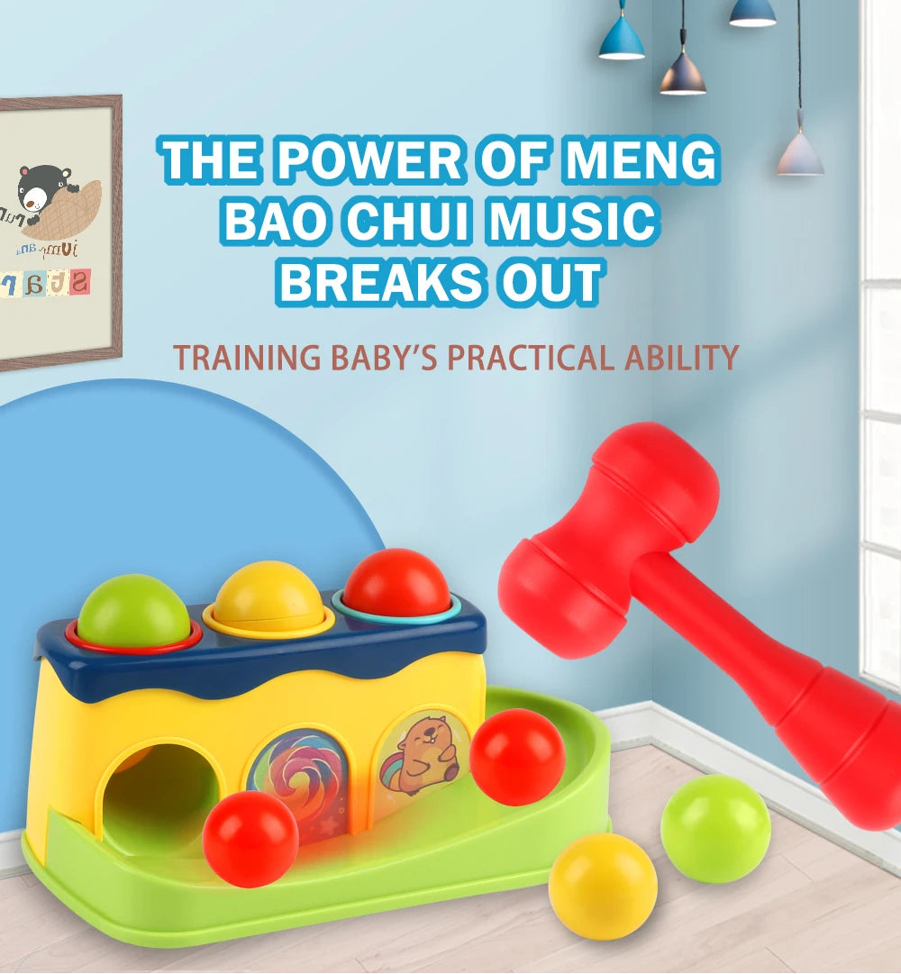 Hammer and Ball Pop-Up Toy - Preschool Educational Game Case