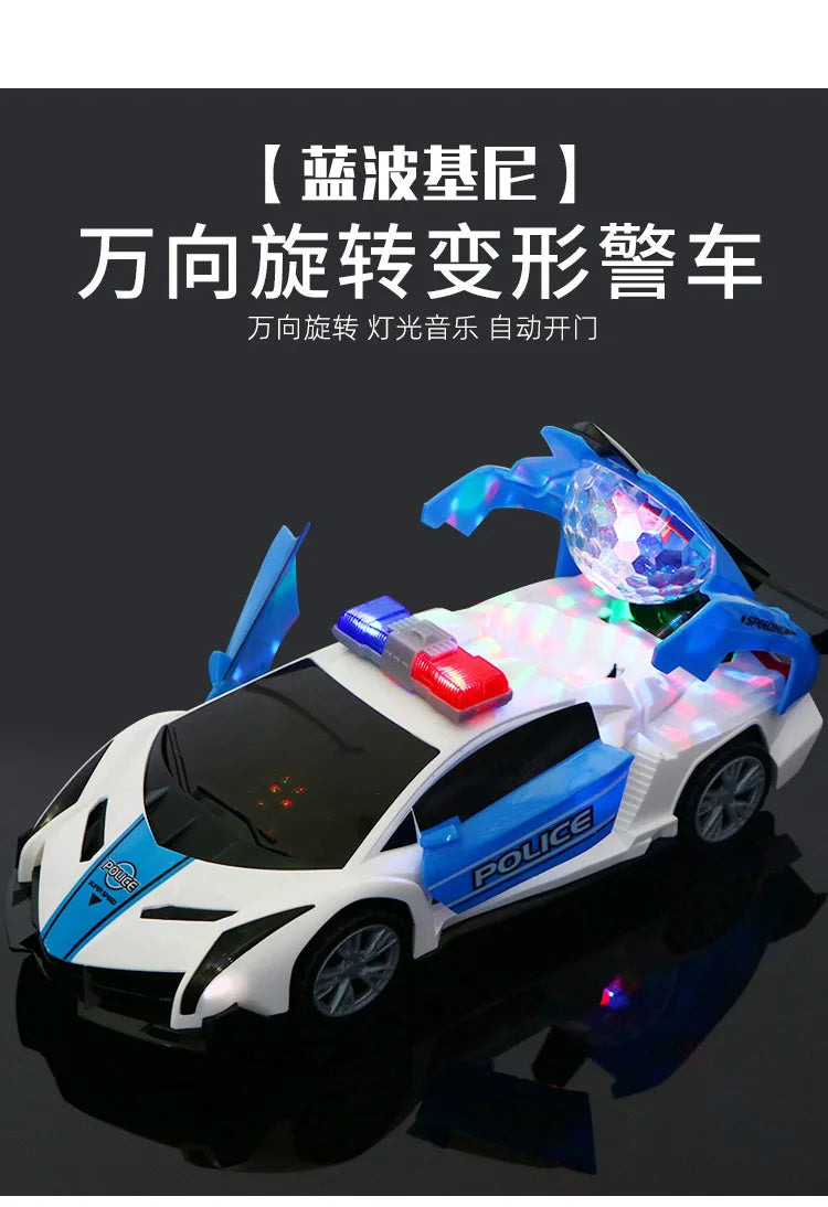 Electric dancing deformation rotating universal police car toy car boy toy child kid girl car Christmas birthday gift