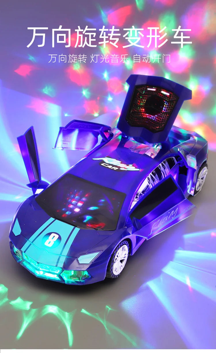 Electric dancing deformation rotating universal police car toy car boy toy child kid girl car Christmas birthday gift