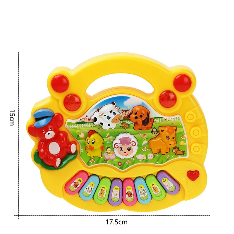 Baby Musical Piano Keyboard Toy with Animal Sounds and Lights