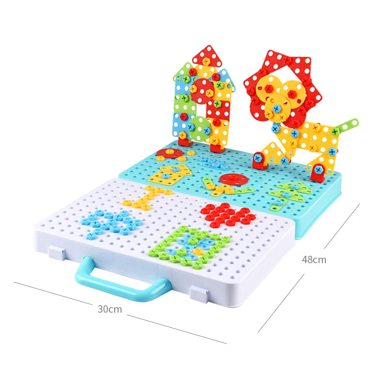 Battoom Kids Electric Drill and Screw Building Toy Set