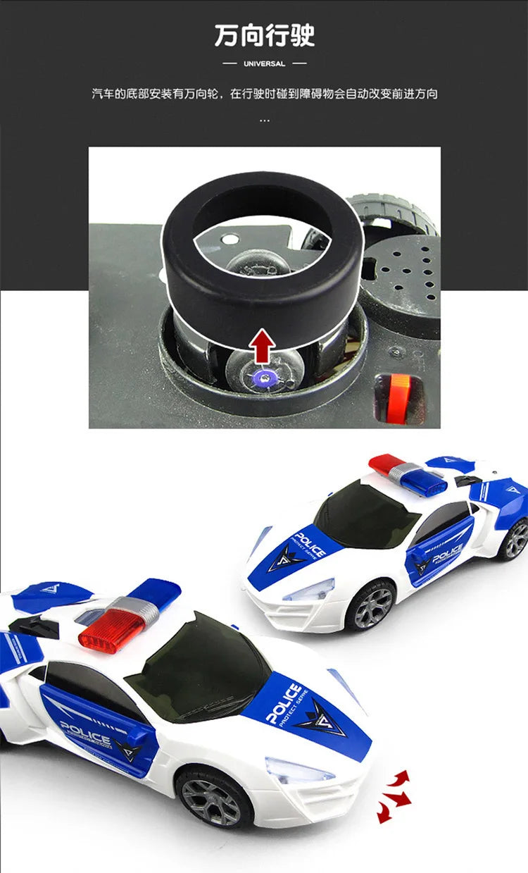 Electric dancing deformation rotating universal police car toy car boy toy child kid girl car Christmas birthday gift
