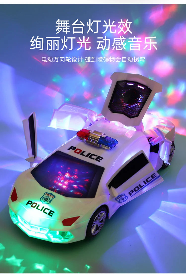 Electric dancing deformation rotating universal police car toy car boy toy child kid girl car Christmas birthday gift