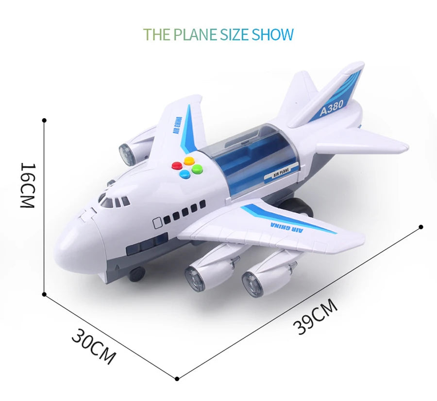 Simulation Track Inertia Airplane Music Stroy With Lighting Plane Passenger Plane Toy Diecasts Car Boy Educational Toy Kids Gift