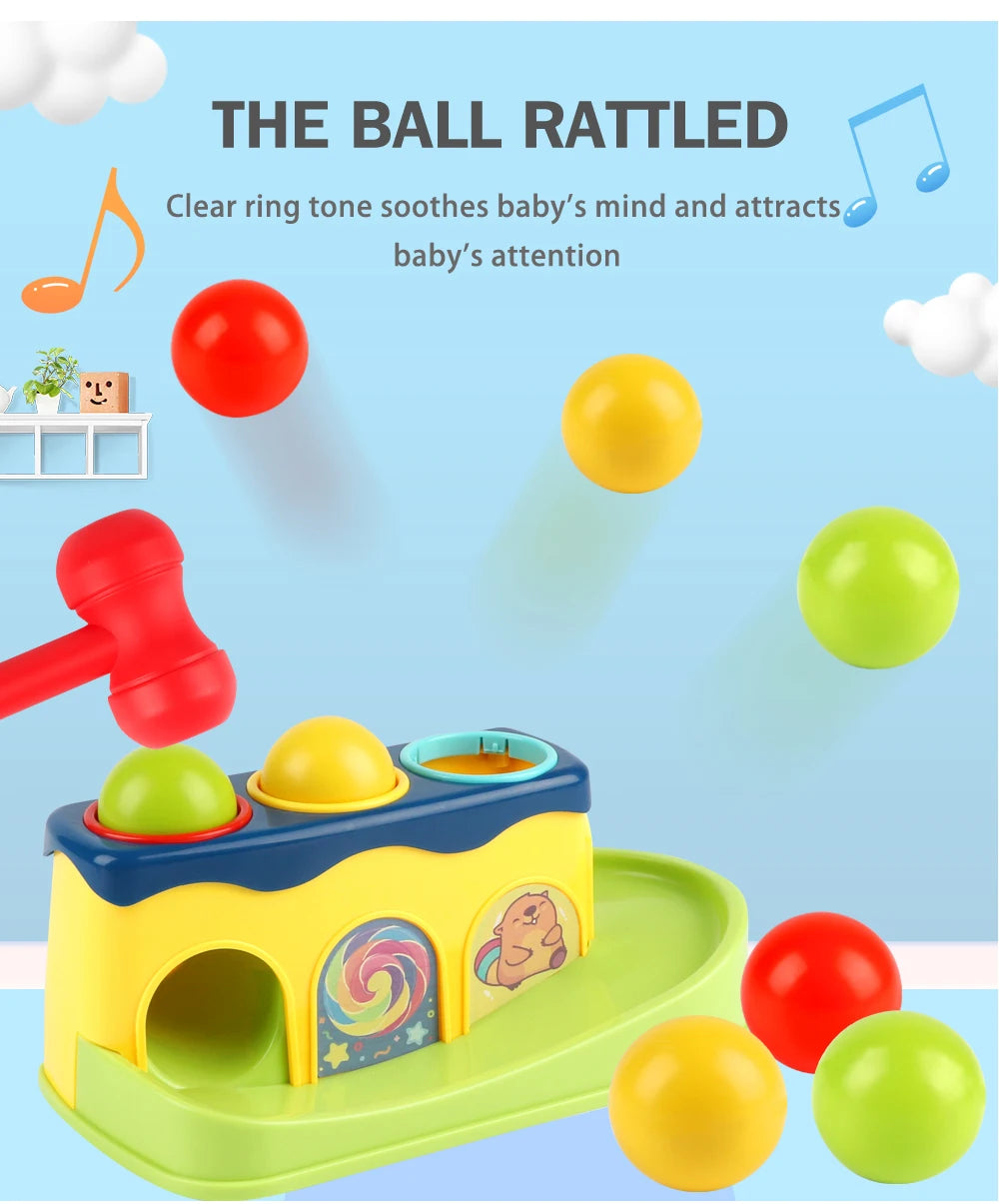 Hammer and Ball Pop-Up Toy - Preschool Educational Game Case
