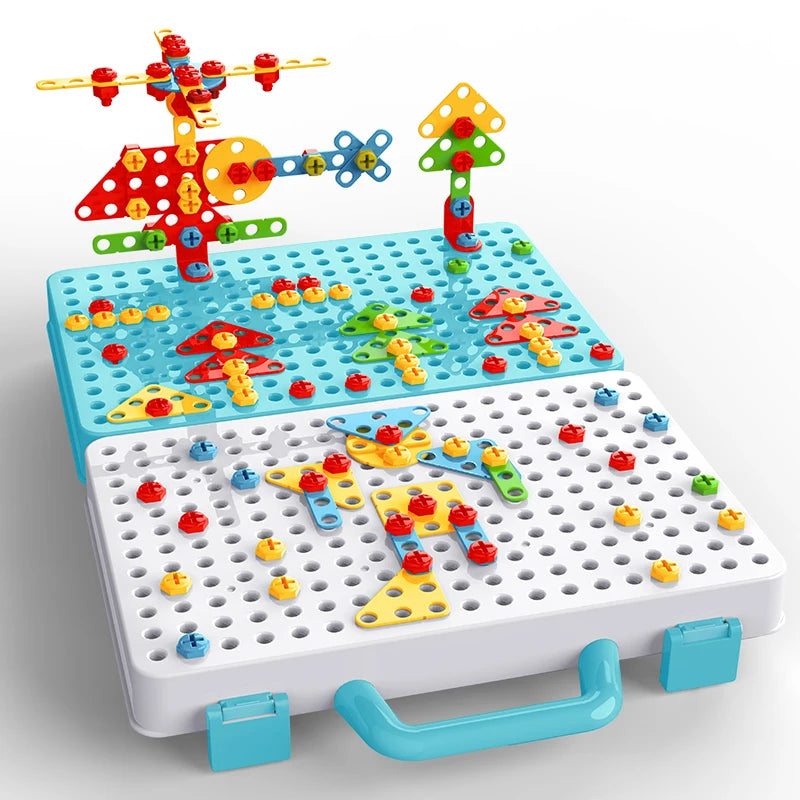 Battoom Kids Electric Drill and Screw Building Toy Set