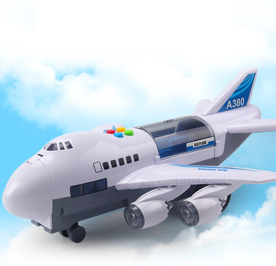 Simulation Track Inertia Airplane Music Stroy With Lighting Plane Passenger Plane Toy Diecasts Car Boy Educational Toy Kids Gift