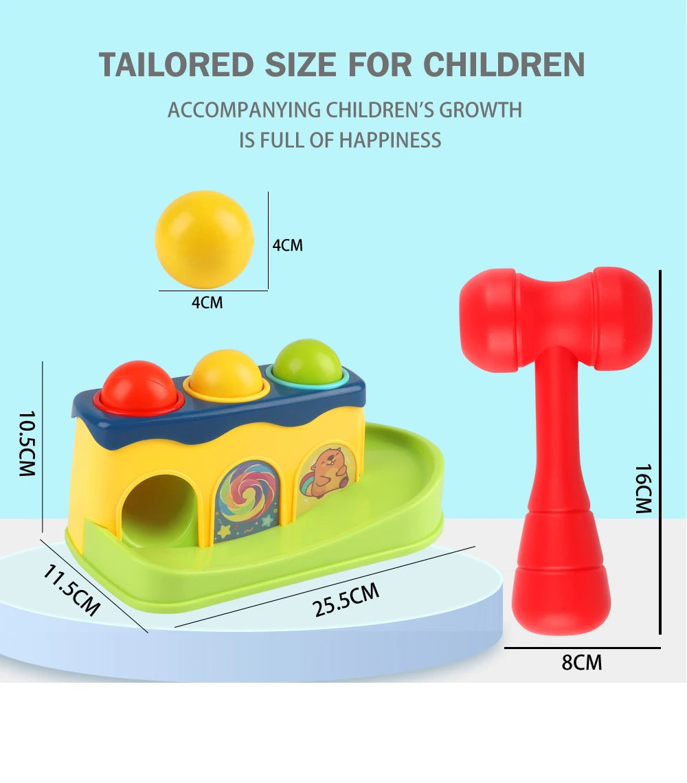 Hammer and Ball Pop-Up Toy - Preschool Educational Game Case
