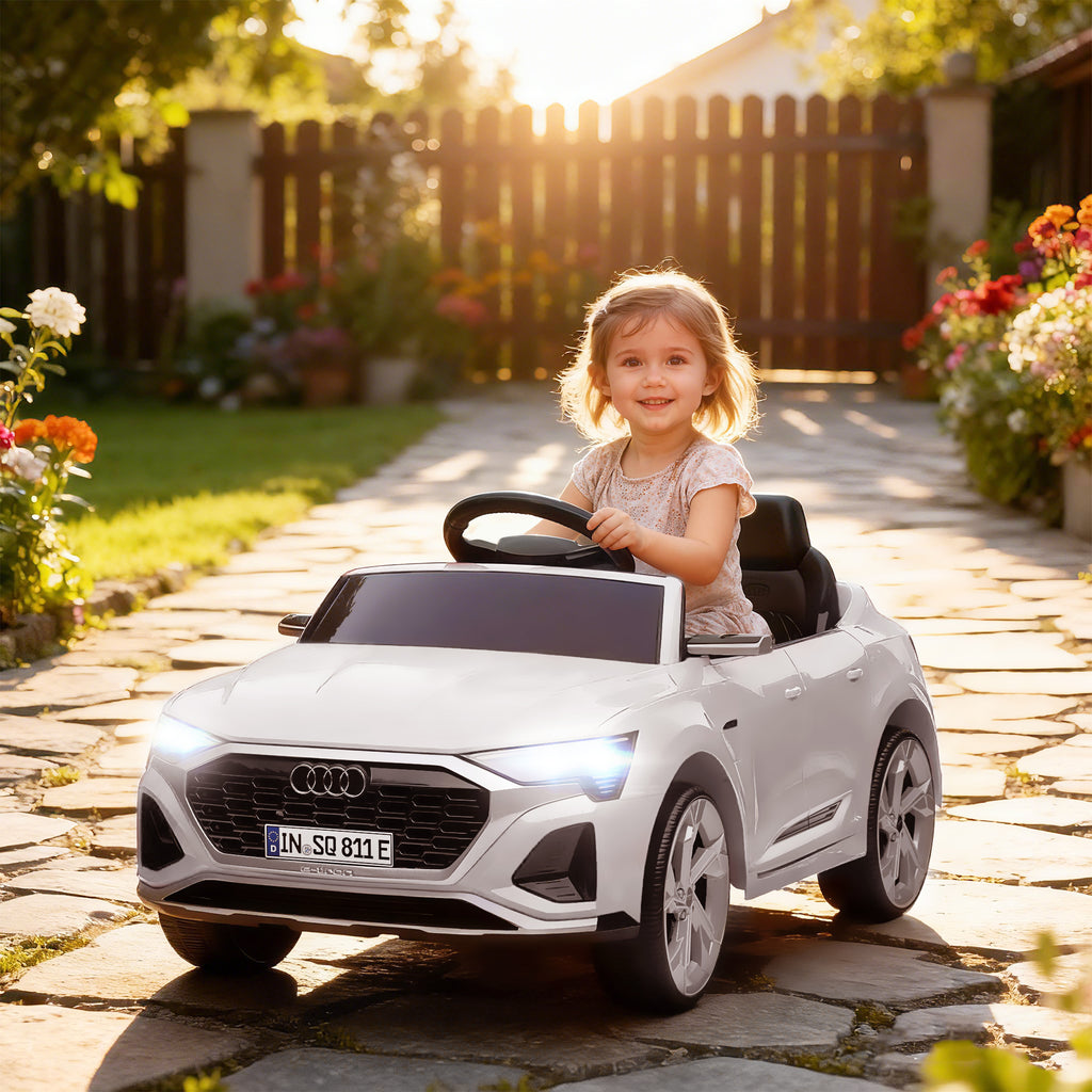 Audi Q8 Etron 12V Kids Electric Ride-On Car - White