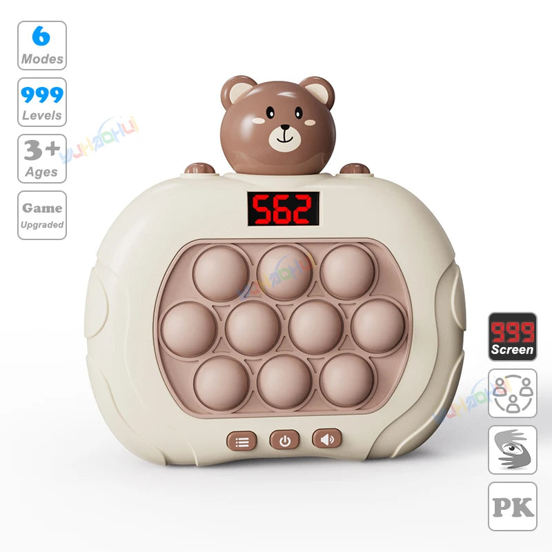 999 Level Electronic Pop Push Quick Push Game Console with LED Display Screen, Suitable for Adult and Child Fidget Toy Christmas