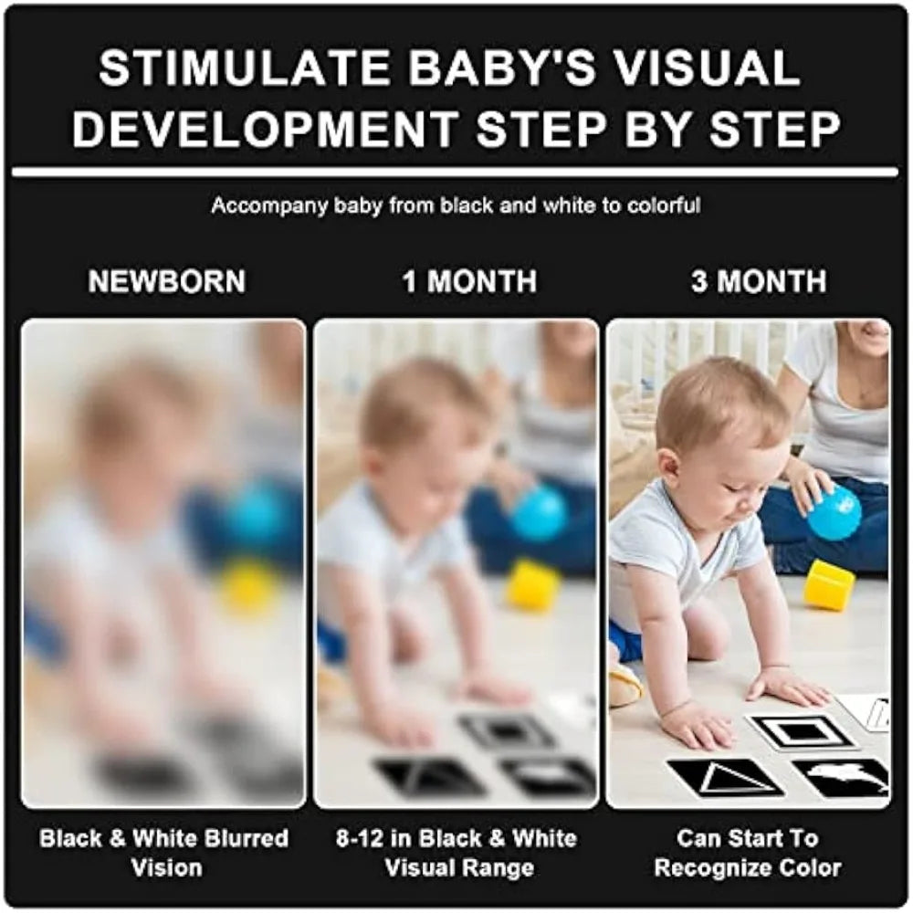 Montessori Baby High Contrast Visual Stimulation Flash Cards 0-36M