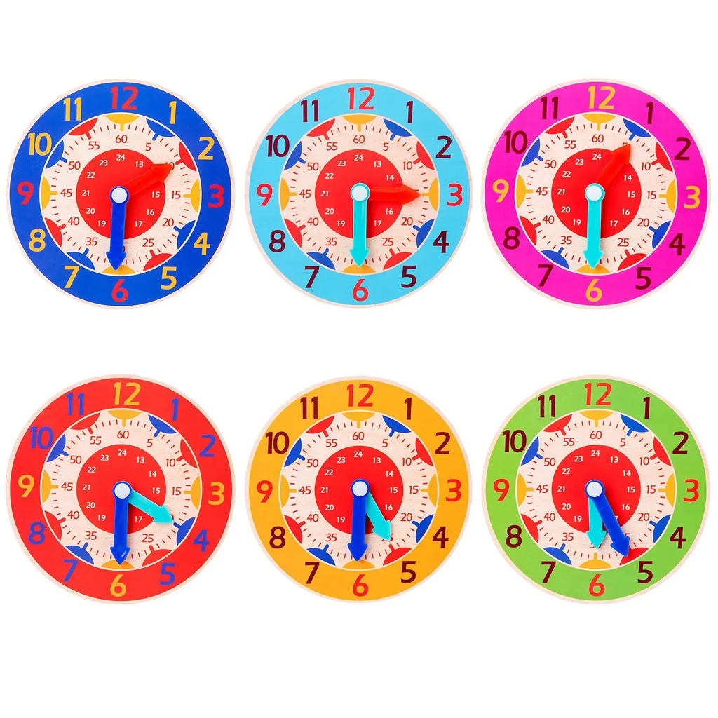 Kids Montessori Wooden Clock - Educational Time Learning Toy
