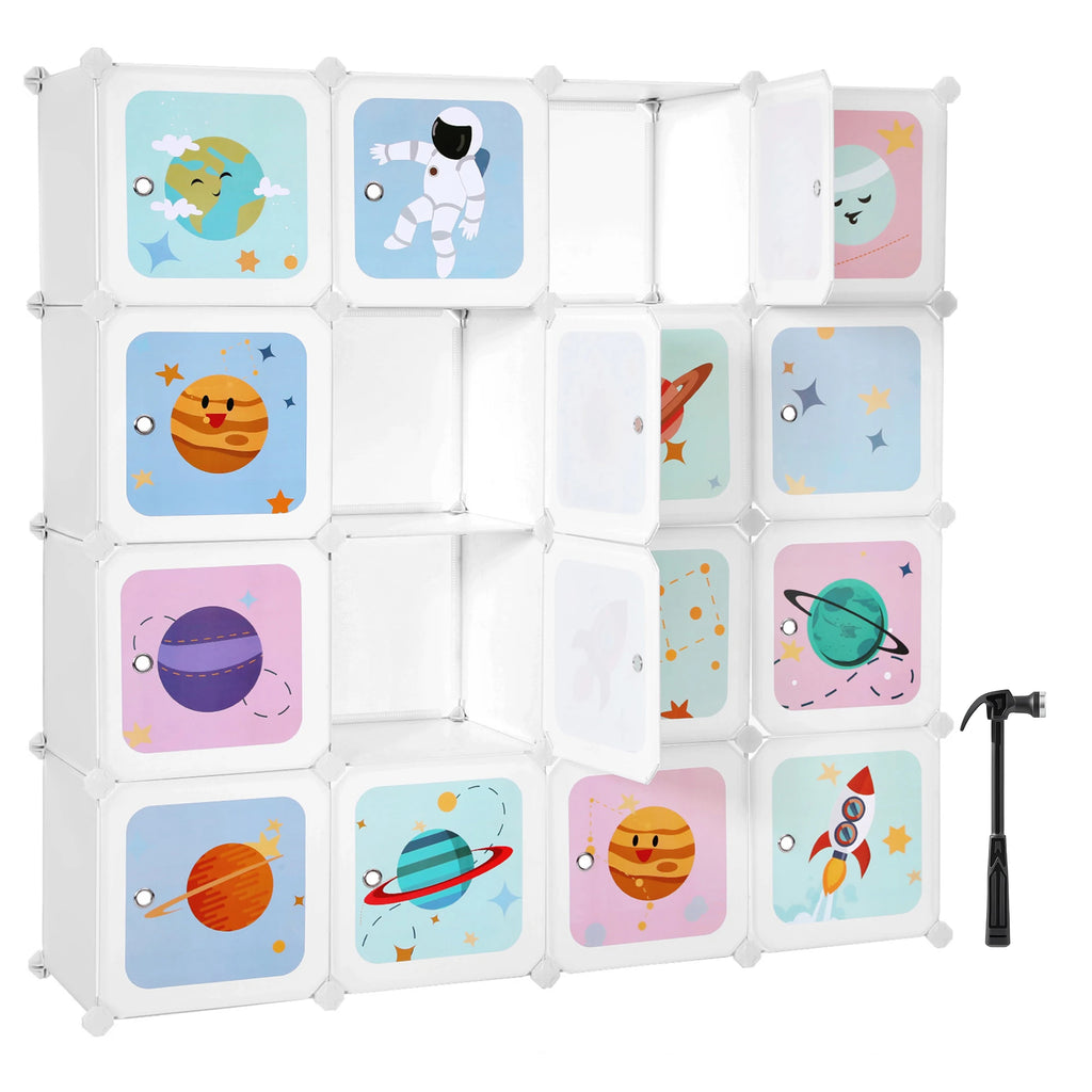 SONGMICS 15 Dice Shelving System storage s wardrobe for Children Plastic shoe rack Multipurpose shoes Play Toy