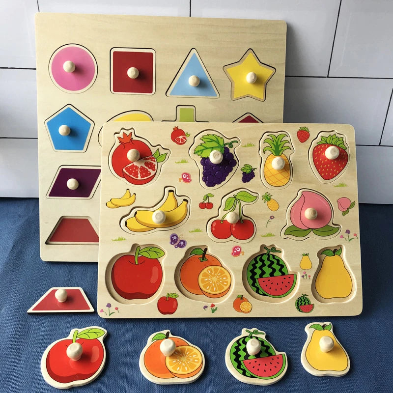 Wooden Mushroom Nail Hand Grab Puzzle - Educational Toy