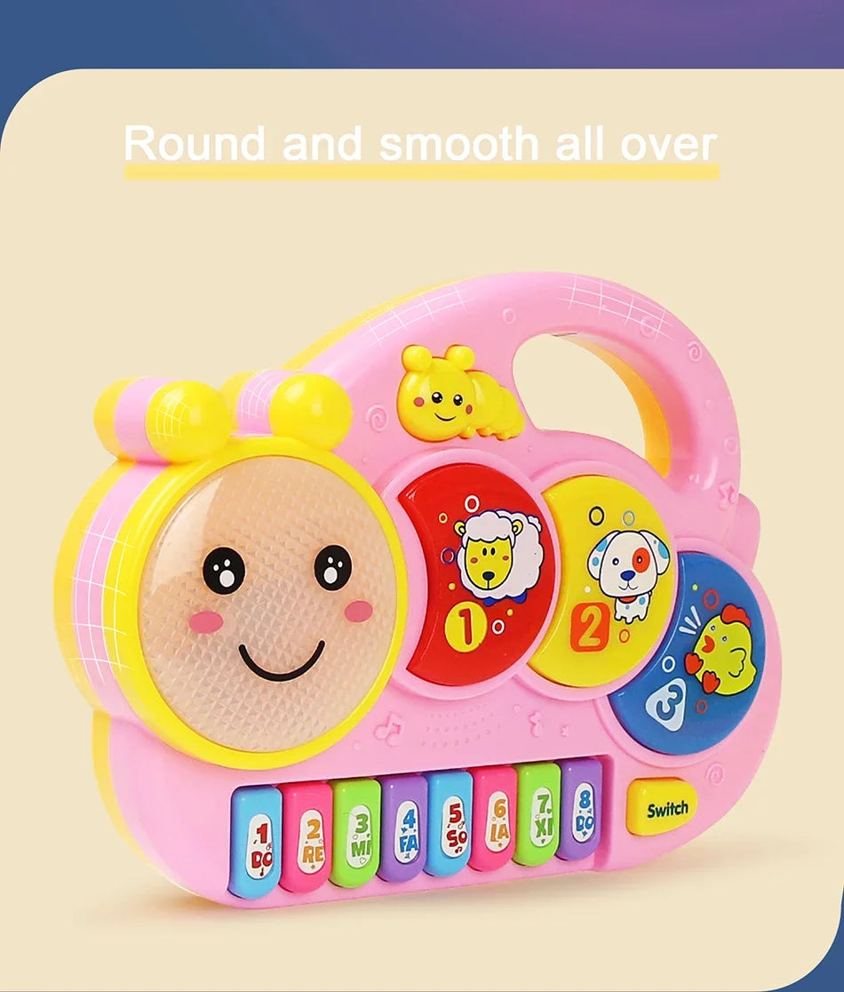 Baby Musical Piano Keyboard Toy with Animal Sounds and Lights