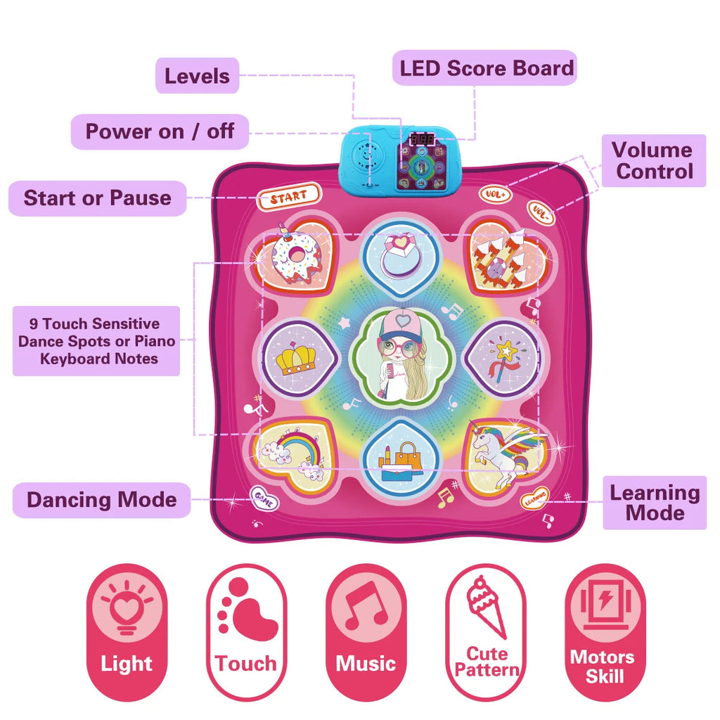 Coolplay 90x90cm Electric Music & Dancing Mat with Lights
