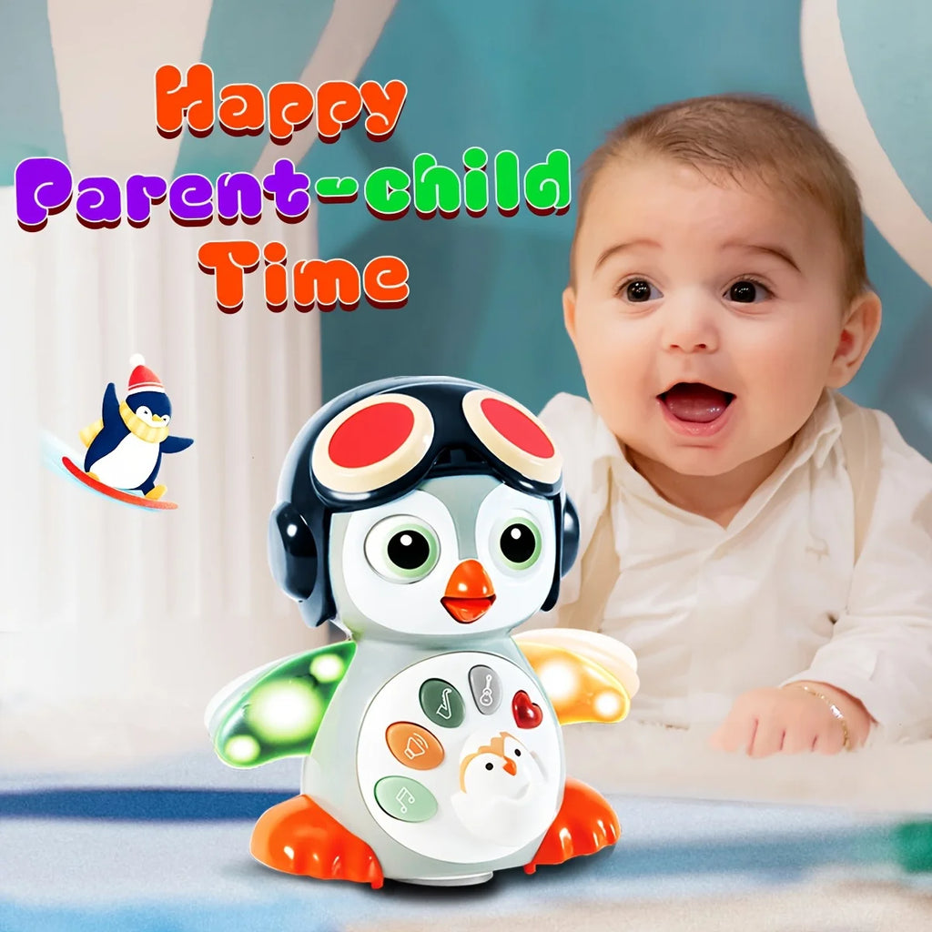 Crawling Penguin Baby Musical Tummy Time Toy with Lights