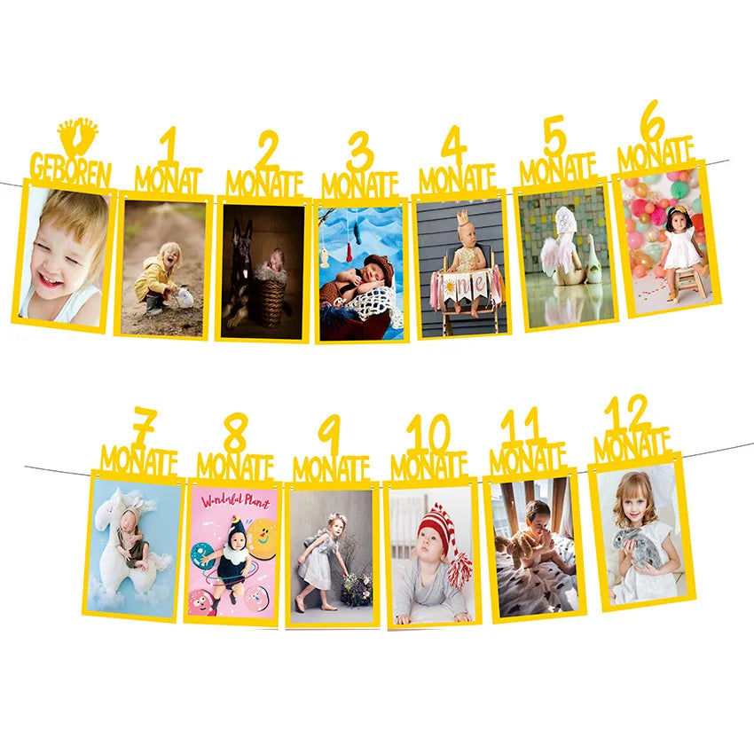 Baby 1st Birthday 12 Months Photo Banner